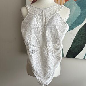 BECCA White Lace Bathing Suit